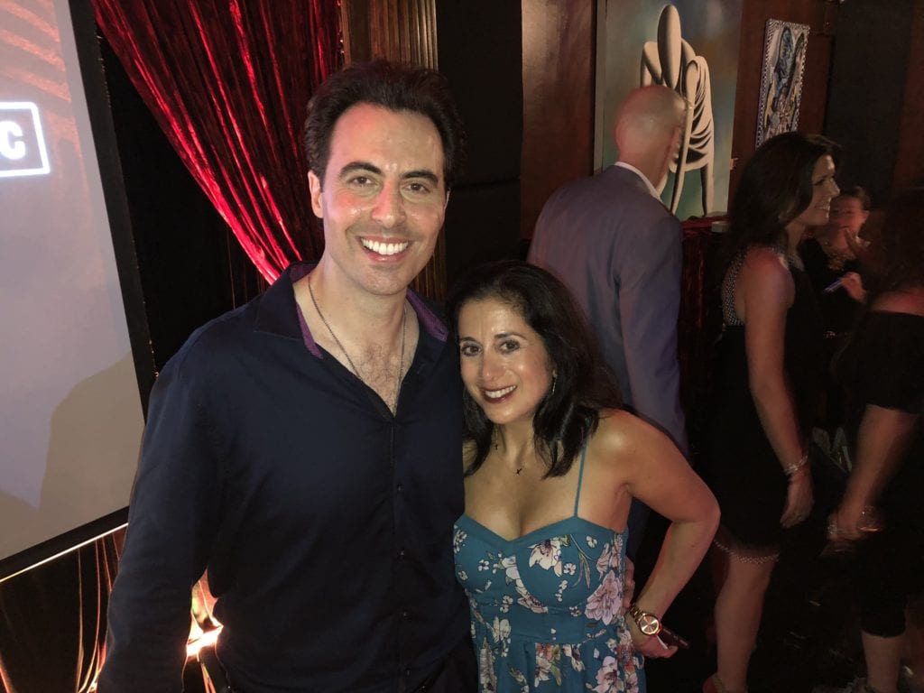 Rob Magnotti Comedian Impressionist Actor post show with comedian Ellen Karis at the 77 WABC Radio's Bernie and Sid's Night of Comedy at The Cutting Room NYC New York City