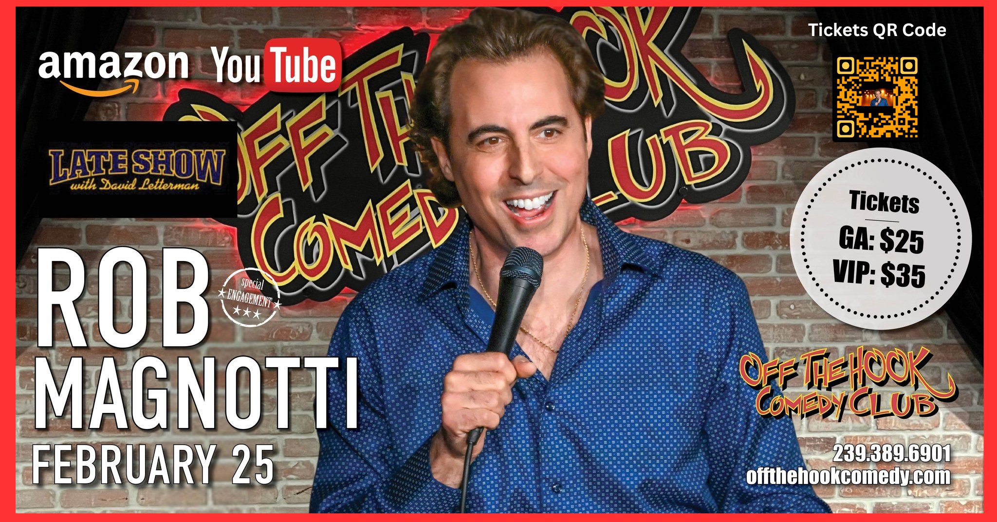 Rob Magnotti Comedian Impressionist at Off The Hook Comedy Club